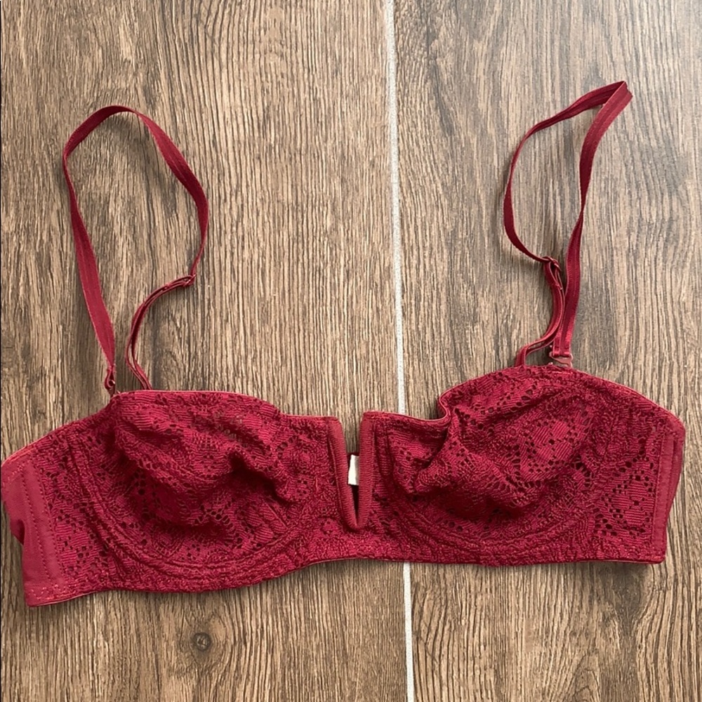Free People Intimately Maroon Underwire Bra 32A